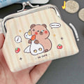 Miniatyrbild 4 av 5: Kiss Lock Växelplånbok Pengapåse Myntväska Förvaringsväska för Hörlurar Tecknad Capybara Plånböcker Väska för Växelpengar för Flicka 01style