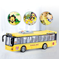 Miniatyrbilde 1 av 5: Lekebilmodell Gave Til Barn Kule Stilig Lys Musikk Inersi Buss Buss Simulering Yellow bus (910.0)