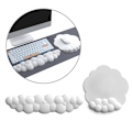 Miniatyrbild 2 av 11: Molnformad handledsstöd och musmatta set ergonomisk smärtlindring söta skrivbordstillbehör halkfri uppsättning vit White