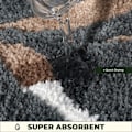 Miniatyrbillede 3 af 5: Superabsorberende bademåtte skridsikker bademåtte til badeværelse maskinvaskbar bademåtte blød mikrofiber bademåtte Brown Bamboo 31" X 20"