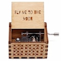 Miniatyrbild 1 av 5: FLY ME TO THE MOON Vintage H Handvevad Trä Speldosa 30 Noter
