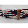 Miniatyrbillede 4 af 4: 41 * 1,3 tommer Unisex Elastisk Stof Flettet Stretch Bælte Casual Mænd Kvinder Talje Bælte med PU Læder Spænde
