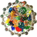Miniatyrbilde 1 av 5: 24 stk Fargerike Gave Barn Murano Stil Glass Godteri Søtsaker Ornament Figurer Guanguan