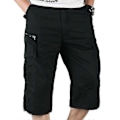 Pikkukuva 1 / 3: Miesten 3/4 pitkät joustavavyötäröiset shortsit Cargo Combat kolmeneljänneshousut Black 3XL