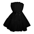 Miniatyrbilde 3 av 3: Dame Tyllkjole Ermeløs Kort Kjole Ensfarget Mesh Prinsesse Stroppeløs Festkjole_x Black 34