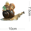 Miniatyrbillede 2 af 4: Miniature Fe Figur - Drømmende Fe Statue Fairy on Snail