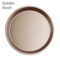 Miniatyrbillede 1 af 5: Varmebestandig Pizzaplade Non-stick Kulstofstål Ridsefast Bred Anvendelse Opvarmningspande Til Hjemmet Golden 8Inch