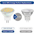 Miniatyrbillede 3 af 4: MR11 GU4 12V LED 4W Varmt Hvid 3000K, 350LM, 120° 35mm MR11 35W Halogenækvivalent, AC DC 24V 12V GU4 Indbygget LED Spotlight, 4 stk