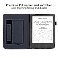 Miniatyrbild 2 av 5: Skyddsfodral med stativ i PU-läder för PocketBook Verse PB629 E-läsare, automatisk väckning/sömn Black
