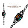 Miniatyrbillede 4 af 5: Rem til Huawei Watch Fit 3 med Rhinestone Dekoration, Butterfly Design, Rustfrit Stål Multicolor Style A