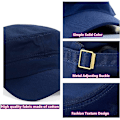Miniatyrbillede 3 af 5: Unisex Klassisk Army Cap Flat Top Plain Hat, Justerbar Fashionable Military Sport Caps, Cadet Cap, Åndbar Udendørs Hatte