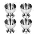 Miniatyrbilde 1 av 5: 4 stk. fjærtrådbrett i rustfritt stål, eggeholder for kokte egg, oppbevaringsholder, metall eggkopp, spiral Spr