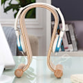 Miniatyrbillede 2 af 5: Træ Headset Holder Høretelefon Stativ Hængende Valnød Farve Birk Træ Walnut