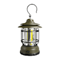 Miniatyrbild 1 av 5: Portabel Retro Campinglampa Uppladdningsbar Lägereld Med Krok För Vandring, Fiske Green