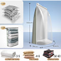 Miniatyrbilde 3 av 5: Kube Vakuum Oppbevaringsposer for Klær - 4 Pakk (80×100×38cm) | Plassbesparende Poser for Sengetøy, Puter, Dyner | 2-i-1 Ventil for Enkel Kompresjon