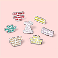 Miniatyrbillede 3 af 7: 6 stk. bogstav emalje pin positiv opmuntring sætning broche pin inspirerende bogstav revers pin badge positivt ordsprog pin sæt tøj taske fest dekoration