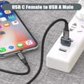 Miniatyrbillede 2 af 5: USB til USB-C-adapter til Apple iPhone 16 ProMax opladeradapter 3-pak, Type C hun til USB A han kabelstik til iPhone 15 14 13 12 11