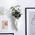 Miniatyrbild 5 av 5: 100% ny, Figur Blomkruka Resin Planter Nordisk Vit Abstrakt Konst Väggdekoration Karaktär Ansikte Vas style 2