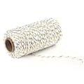 Miniatyrbillede 1 af 5: 2mm 100m Bomuldsgarn Snøre 2 Tråde Multifarvet Julepynt Stribet Tråd Til DIY Håndværk Gave Bage Indpakning Gold-White
