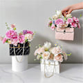 Miniatyrbillede 2 af 5: 4 stk. Blomster Taske Bærbar Foldbar Langtidsholdbar Universal Gaveindpakning Blomsterkasse Husholdningsartikler Black