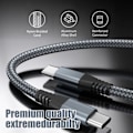 Miniatyrbild 3 av 5: INF USB-C laddningskabel 60 W snabbladdning Grå 3 m 3 m