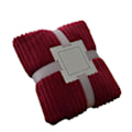 Miniatyrbillede 1 af 5: Stort Flanell Fleece Tæppe 100x150cm Polyester Blødt Behageligt Let Luksus Sengetæppe til Wine Red