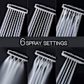 Miniatyrbilde 3 av 6: Dusjhode, høytrykksdusjhode med 6 moduser, kun dusjhode, universelt vannsparende stort dusjhode Silver Shower Head and Hose