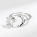 Miniatyrbillede 2 af 2: Måne Stjerne Angst Ring Finger Spinner Fidget Ringe Spinner Spiral Fidget Ringe Roterer Frit Anti Stress Legetøj Til Pige Kvinder B Anxiety Ring