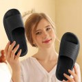 Miniatyrbillede 4 af 4: Cloud Sliders til kvinder og mænd, skridsikre badeværelses slippers til kvinder om sommeren, bløde flip flop pude sliders, platform pool sliders brusebadssko til indendørs Black a 5.5 to 6.5 UK