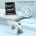 Miniatyrbillede 3 af 5: Etui med Stativ til iPad Pro 13 (2024) - Læder + Klar Akryl Aftageligt Tablet Cover - Babyblå Light blue iPad Pro 13 (2024)
