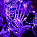 Pikkukuva 2 / 7: Violetit Halloween-valoköynnökset 2 kpl 10m 100LED:tä Tyylissä Sisustuskoriste Akkutoiminen Kuparilanka Tähdet Minivalot