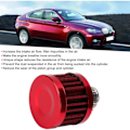 Pikkukuva 2 / 5: Ilmansuodatin, 25mm 1in Mini Cold Crankcase Breather Turbo Fan Ilmansuodatin Automoottoripyörälle (Punainen)
