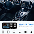 Miniatyrbillede 3 af 5: A9s Hurtig Biloplader 8 Ports Multi Usb Lcd Display Telefonoplader 12v Batterioplader Usb Hub Til Pho