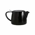 Autentisk japansk keramisk tekande | Rustfri stål infuser | Elegant og funktionel til eftermiddagste Black