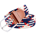 Miniatyrbillede 1 af 4: 41 * 1,3 tommer Unisex Elastisk Stof Flettet Stretch Bælte Casual Mænd Kvinder Talje Bælte med PU Læder Spænde