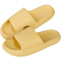 Miniatyrbild 1 av 7: Cloud Sliders Dam Herr, halkfria badtofflor dam sommar, mjuka flip flop kuddsliders, plattform pool sliders duschskor för inomhus Yellow 5.5 to 6.5 UK