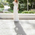 Miniatyrbild 3 av 5: Damklänning Maxi Lång Spets Full Boho Kjol Plisserad Strand Tulle Elegant S-XL white M