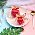 Miniatyrbillede 5 af 5: 5 stk. Bryllup Diamantformet Romantisk Kreativt Bryllupsudstyr Bryllupsslik Gaveæske Hand Painting-Yellow Ribbon