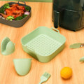 Pikkukuva 4 / 5: 20 cm:n neliönmuotoinen uudelleenkäytettävä silikoninen Air Fryer -uunin lisävaruste, harmaa