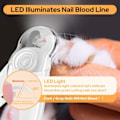 Miniatyrbilde 2 av 5: Katt- og Hundeklo-klipper med LED-lys, Sikkerhetsbeskyttelse, Neglefil og Sprutbeskyttelse, for Store, Middels og Små Kjæledyr