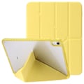 Miniatyrbild 1 av 5: Origami Tri-Fold Stativtablettfodral för iPad 10.9 (2022), PU-läder + Transparent Akryl Case Yellow iPad 10.9 (2022)