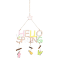 Miniatyrbillede 1 af 5: MengXi Hello Spring Påske Brev Træ Hængevedhæng Hjemmefestival Dekoration Pendant Hello Spring