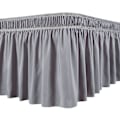 Miniatyrbilde 1 av 5: Sengekappe Silkeaktig Luksuriøs Omslag Rundt Sengekappe Enkel Passform Uniform Ikke-falmende Volanger Elastisk Grey L