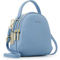 Miniatyrbilde 1 av 6: Mini Ryggsekk Dame Mote Håndveske Jente Vanntett Cross-body Veske med Øretelefonhull Dame Skinn Dagstursekk Dating Reise Blue
