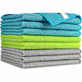 Miniatyrbild 1 av 5: 12-pack rymdtema ultrafina mikrofiberdukar - Ränderfria, mångsidiga rengöringsunderverk, elegant utan ansträngning Blue(Green(Gray 12 PK