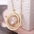 Miniatyrbilde 1 av 7: Harry Potter Time Turner Halskjede Hermines Hvite Sand Gullbelagt Gull