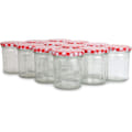 Miniatyrbillede 1 af 6: Glas syltetøjsglas | Sæt med 12 | Bred mund 380 ml glasbeholderkrukker lufttætte sylteglas | Hjemmelavet syltetøj, marmelade og chutneykrukke