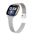 Miniatyrbilde 2 av 5: For Fitbit Versa 4/Sense 2 klokke i rustfritt stål Milanese Smart Band Watch erstatning