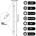 Miniatyrbilde 4 av 5: 100w 118mm R7s Dimbar Halogen Pærelyspære Varm Hvit 2800k R7s Lineær 1500lm Spotlight Ac220-240v(5stk)