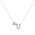 Miniatyrbilde 1 av 5: Par-halskje med bokstavform Unisex Alloy Stainless Men anheng for gave BoSaiD Silver U